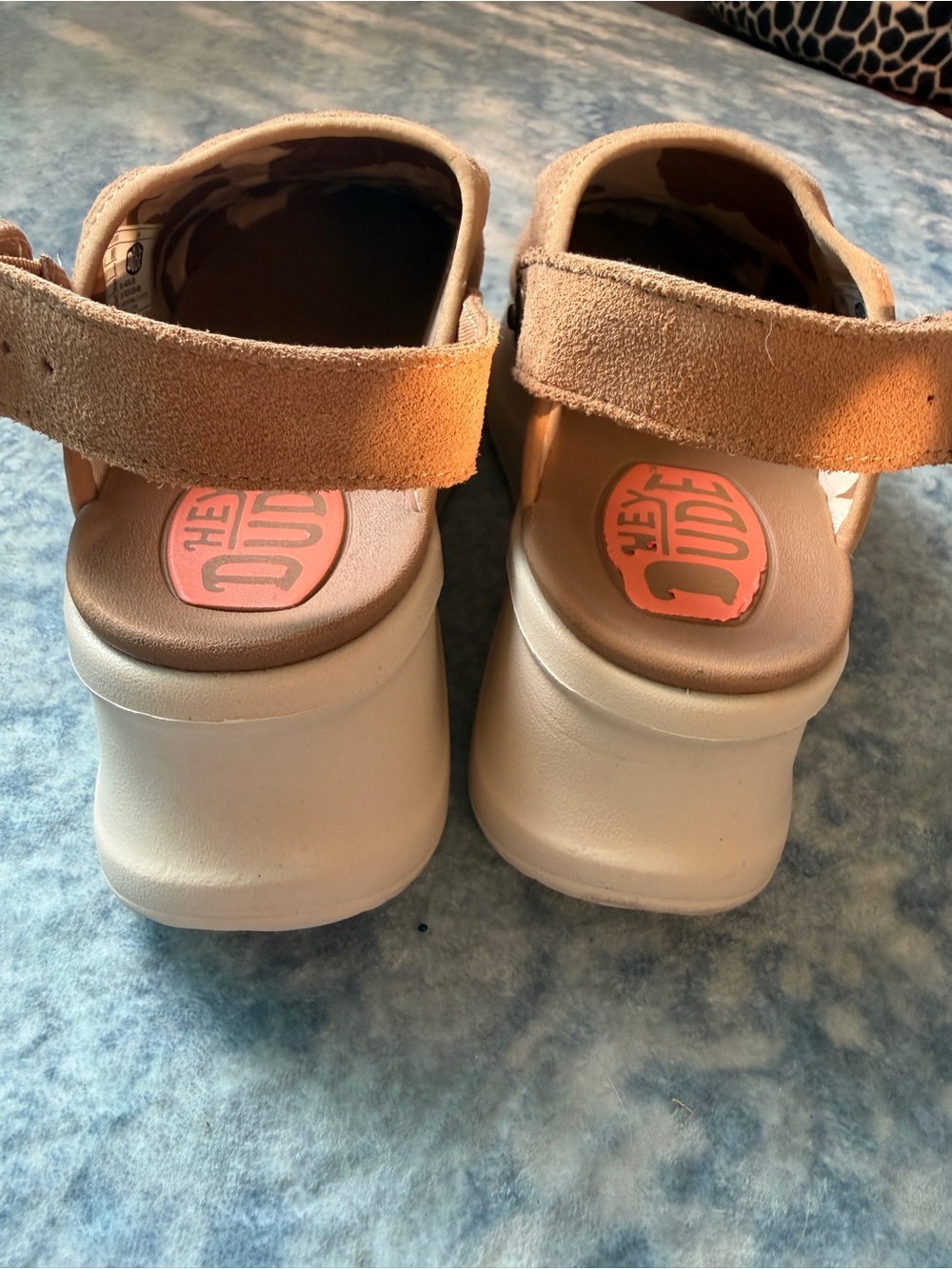 Hey Dude Delray Clog Suede Size 8 - customized with crystal snake decal - Picture 8 of 13